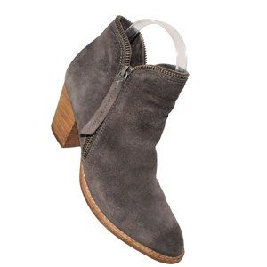 Dolce Vita Grey Leather Suede Womens Sz 7 Booties Ankle Boots Zipper Tassel